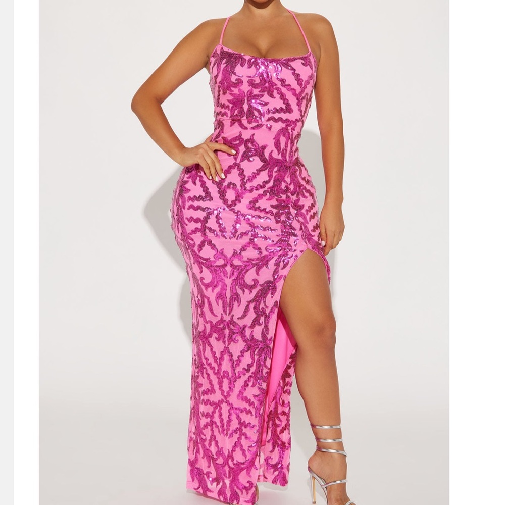 Sequin pink dress